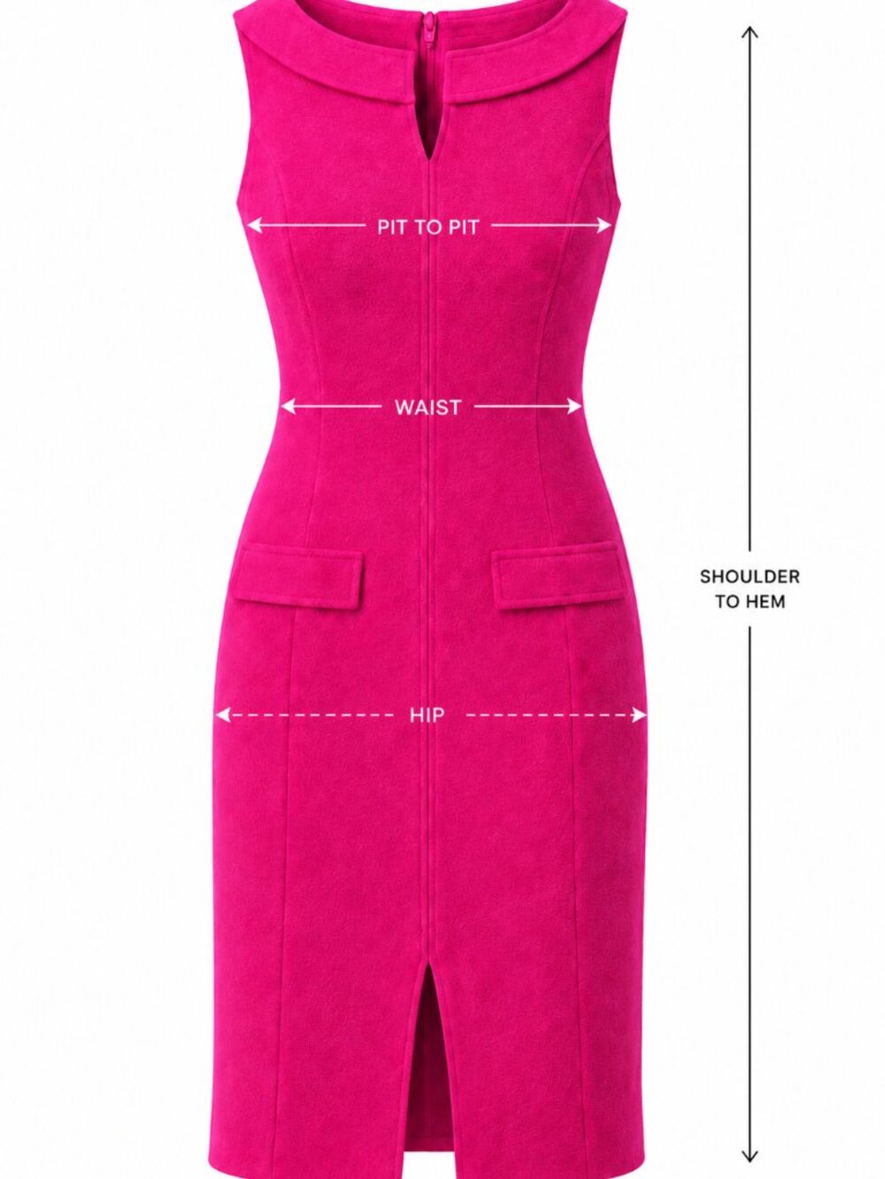 Oscar de la Renta Wool Crepe Sheath Pink Dress Size Large - Picture 7 of 7